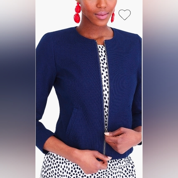 ❤️ NWT! J CREW BASKETWEAVE ZIP FRONT COTTON JACKET, NEON PRIMROSE, 4 - Picture 2 of 11